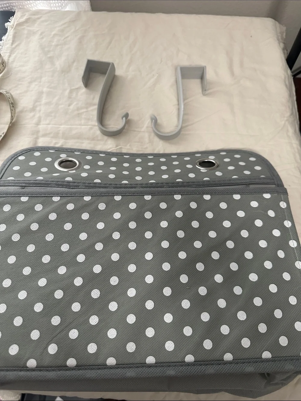 Over-the-Door Polka Dot Hanging Organizer  for baby- Gray NWT